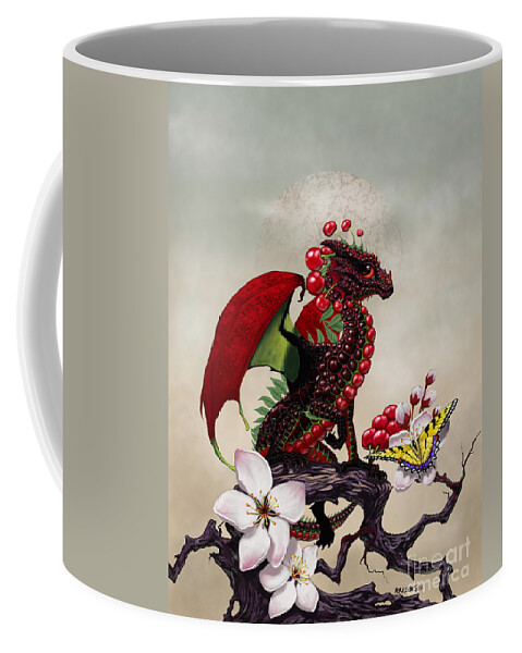 Cherry Coffee Mug featuring the digital art Cherry Dragon by Stanley Morrison
