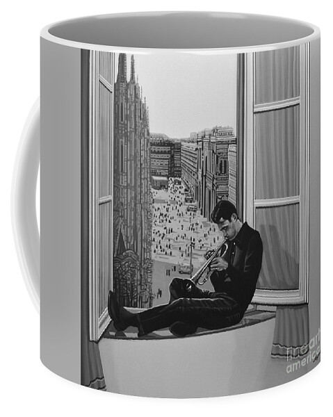 Chet Baker Coffee Mug featuring the painting Chet Baker by Paul Meijering