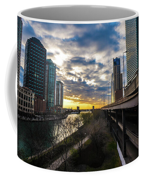 Chicago Coffee Mug featuring the photograph Chi Sunrise 2 by D Justin Johns