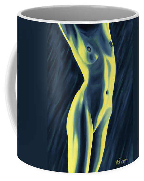 Nude Coffee Mug featuring the painting Chiaroscuro by Hakon Soreide