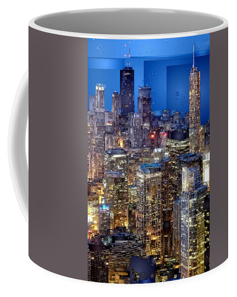 Rafael Salazar Coffee Mug featuring the digital art Chicago. Illinois by Rafael Salazar