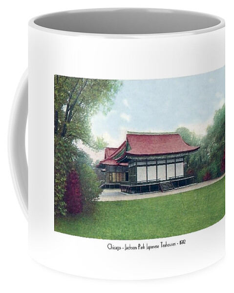 Detroit Coffee Mug featuring the digital art Chicago - Japanese Tea Houses - Jackson Park - 1912 by John Madison