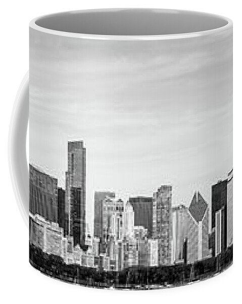 2011 Coffee Mug featuring the photograph Chicago Panorama Skyline High Resolution Black and White Photo by Paul Velgos
