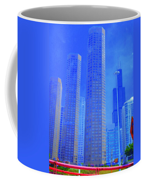 Cityscape Coffee Mug featuring the photograph Chicago the city of blues 11 by Julie Lueders 