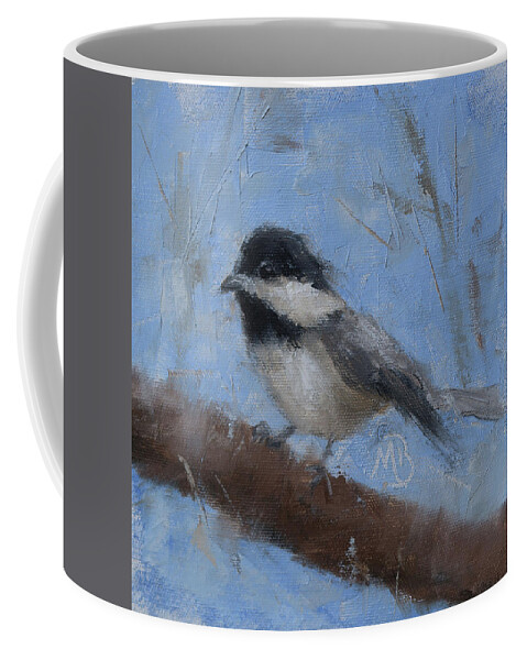 Wildlife Art Coffee Mug featuring the painting Chickadee #1 by Monica Burnette