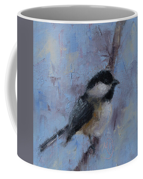 Wildlife Art Coffee Mug featuring the painting Chickadee #2 by Monica Burnette