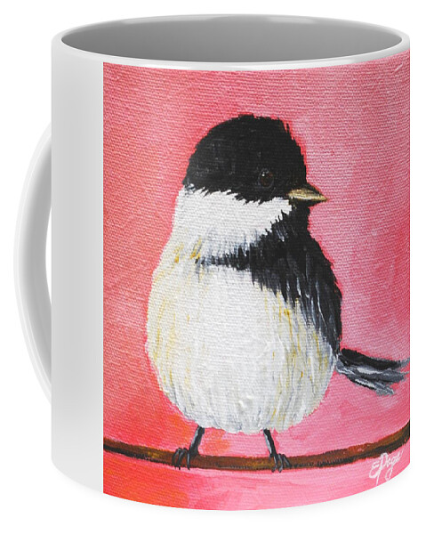 Chickadee Coffee Mug featuring the painting Chickadee V by Emily Page