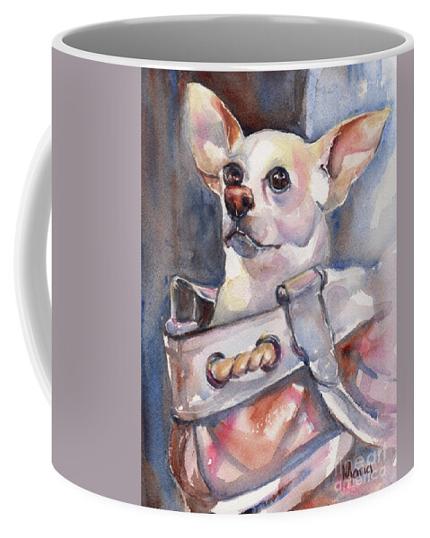 Chihuahua Coffee Mug featuring the painting Chihuahua by Maria Reichert