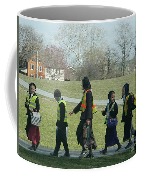 Amish Coffee Mug featuring the photograph Children Crossing by Christine Clark