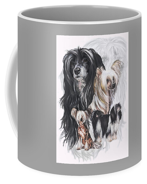 Toy Class Coffee Mug featuring the mixed media Chinese Crested and Powderpuff Medley by Barbara Keith