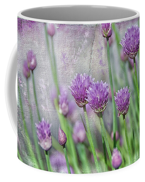Agriculture Coffee Mug featuring the digital art Chives in texture by Debra Baldwin