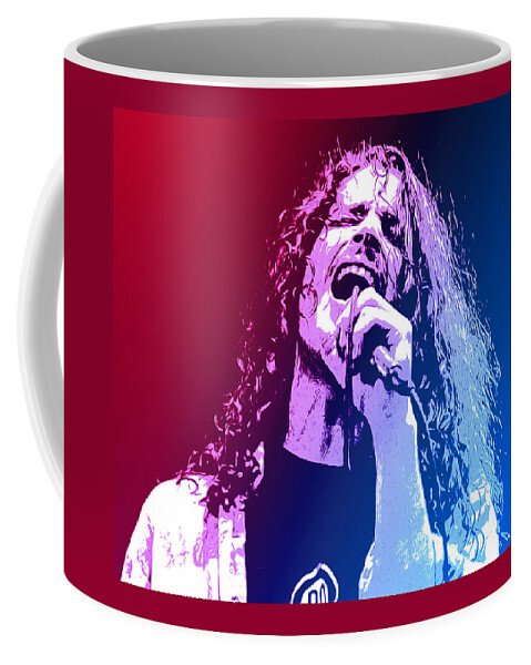 Tribute Coffee Mug featuring the mixed media Chris Cornell 326 by Greg Joens