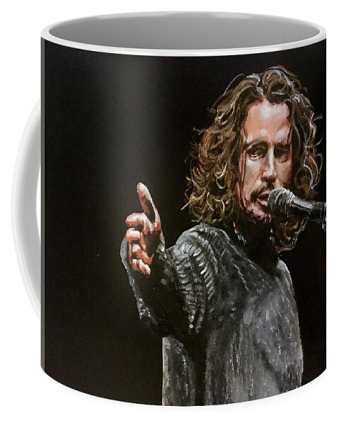 Chris Cornell Coffee Mug featuring the painting Chris Cornell by Joel Tesch