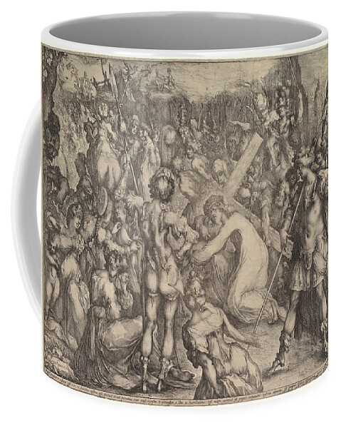 Jacques Bellange Coffee Mug featuring the drawing Christ Carrying the Cross by Jacques Bellange