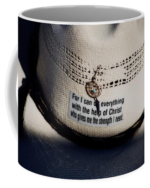 Cowboy Coffee Mug featuring the photograph Christian Cowboy by Amanda Smith