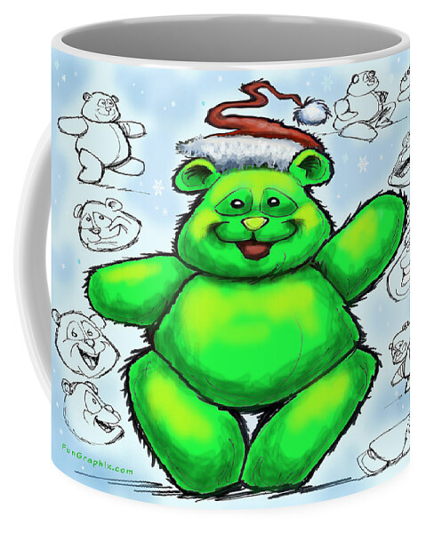 Christmas Coffee Mug featuring the greeting card Christmas Bear by Kevin Middleton