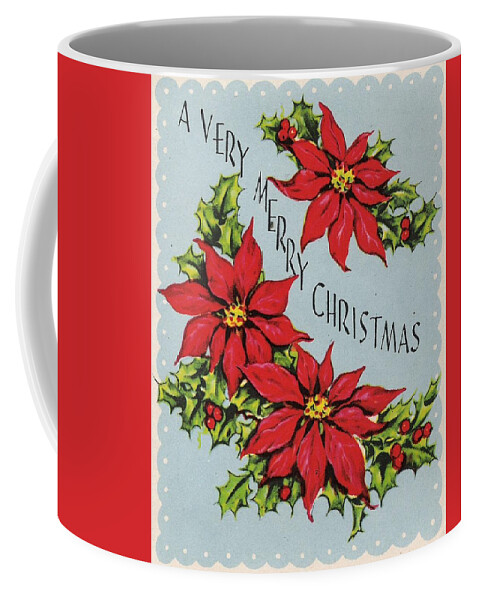 Santa Claus Blue Coffee Mug Christmas Bag Of Gifts Gibson