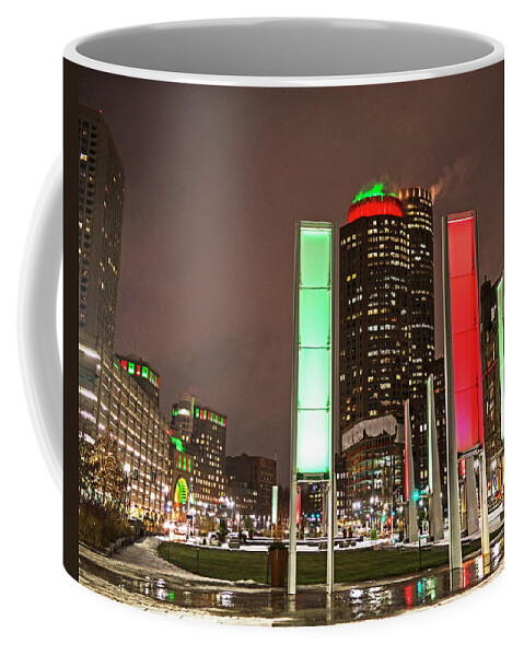 Boston Coffee Mug featuring the photograph Christmas Lights in Boston MA 2017 by Toby McGuire