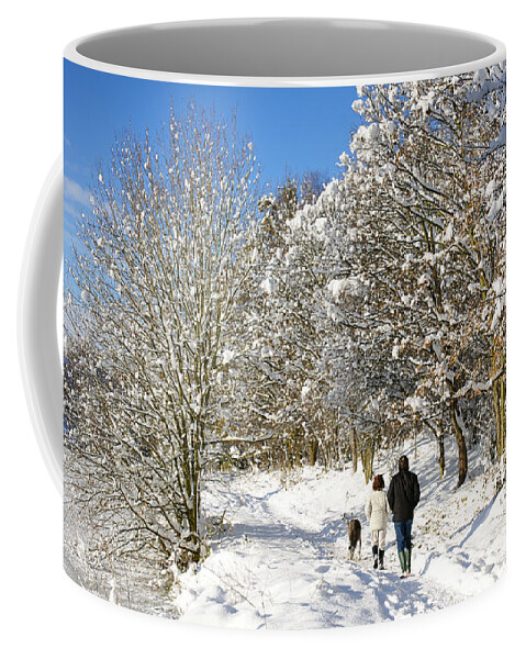 Christmas Coffee Mug featuring the photograph Christmas Morning Walk by David Birchall