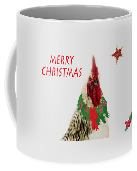 Tee-shirt Coffee Mug featuring the photograph Christmas Rooster Tee-shirt by Donna Brown