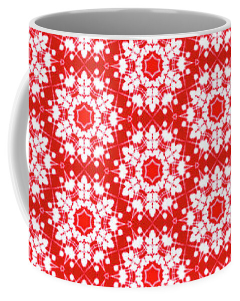 Christmas Coffee Mug featuring the digital art Christmas snow flakes pattern by Silvia Ganora