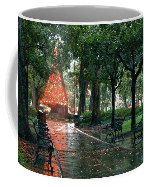 Mobile Coffee Mug featuring the photograph Christmas Tree in Bienville Square Mobile Alabama by Michael Thomas