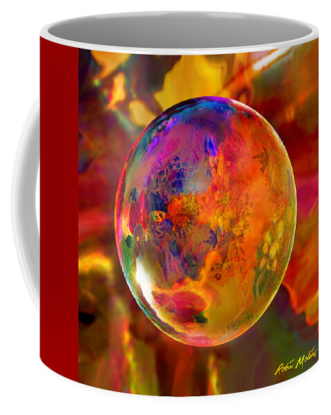 Flowers Coffee Mug featuring the digital art Chromatic Floral Sphere by Robin Moline