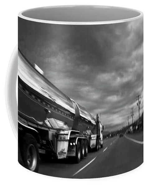 Man Coffee Mug featuring the photograph Chrome Tanker by Theresa Tahara