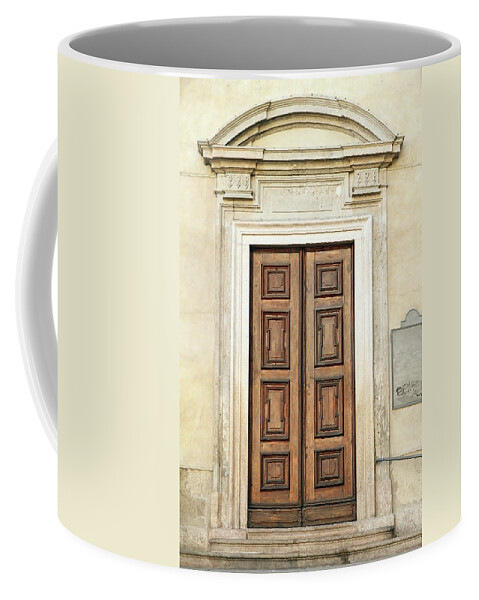Church Coffee Mug featuring the photograph Church Door by Valentino Visentini
