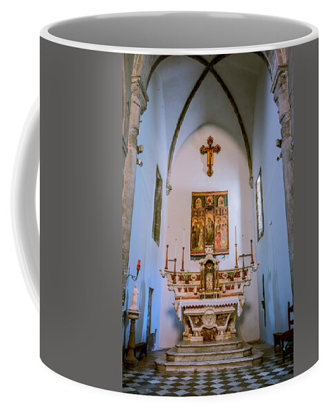 Joan Carroll Coffee Mug featuring the photograph Church in Manarola Cinque Terre Italy by Joan Carroll