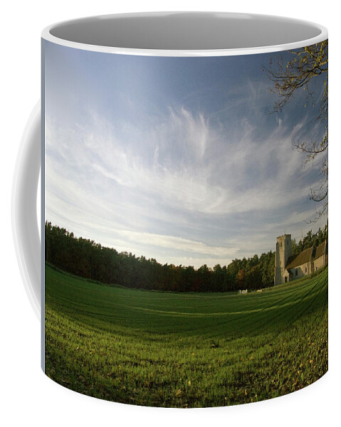 Church Coffee Mug featuring the photograph Church on the edge of a forest by Viv Kanharn