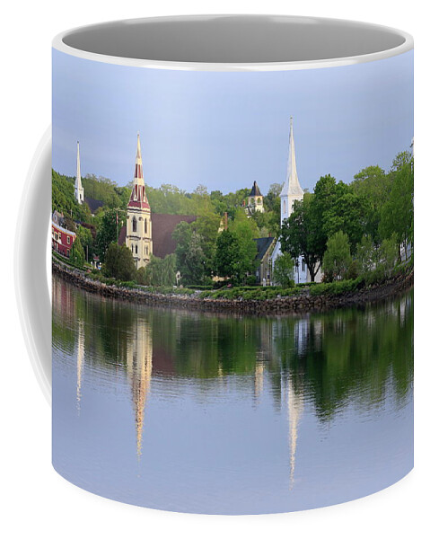 Churches At Mahone Bay Coffee Mug featuring the photograph Churches, Mahone Bay, Nova Scotia by Gary Corbett