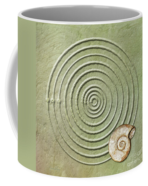 Gabriele Pomykaj Coffee Mug featuring the digital art Circles and Spiral by Gabriele Pomykaj