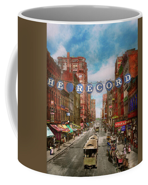 Color Coffee Mug featuring the photograph City - Chicago Il - Just for the record 1900 by Mike Savad