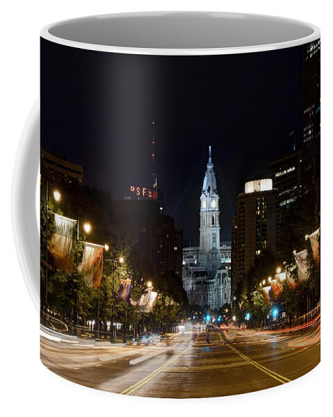 Philadelphia Coffee Mug featuring the photograph City Hall from the Parkway by Jennifer Ancker