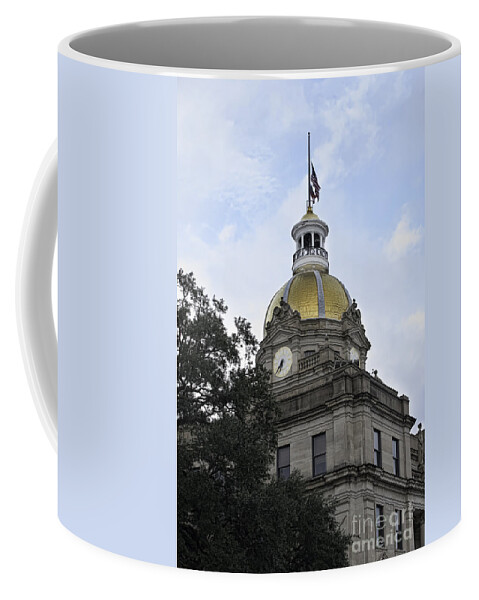 Savannah Coffee Mug featuring the photograph City Hall Savannah by Judy Wolinsky