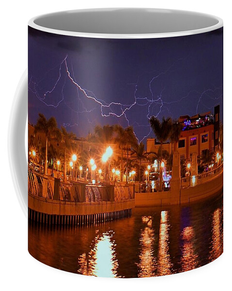 Lightning Coffee Mug featuring the photograph City Storm by Quinn Sedam