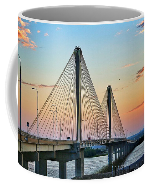 Clark Bridge Coffee Mug featuring the photograph Clark Bridge at Sunup by Buck Buchanan