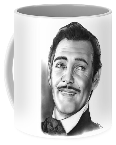 Clark Gable Coffee Mug featuring the drawing Clark Gable by Greg Joens