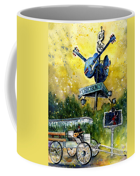 Travel Coffee Mug featuring the painting Clarksdale Authentic by Miki De Goodaboom