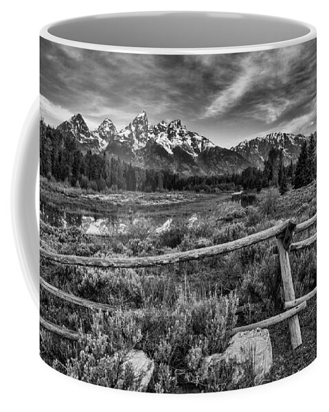 Fence Line Coffee Mug featuring the photograph Classic Tetons by Darren White