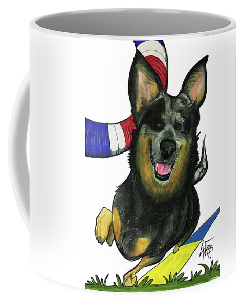 Pet Portrait Coffee Mug featuring the drawing Clay comb 3386 by John LaFree