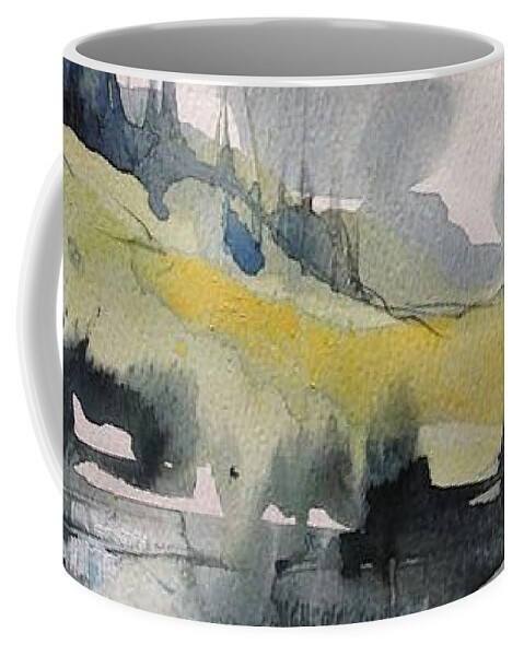 Landscape Coffee Mug featuring the painting Clearing By the Riverbank by Robin Miller-Bookhout