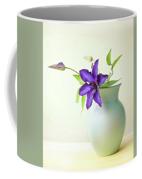 Theresa Tahara Coffee Mug featuring the photograph Clematis Still Life by Theresa Tahara