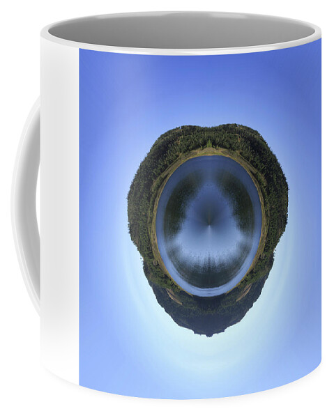 Blue Coffee Mug featuring the photograph Cleveland Reservoir Mirrored Stereographic Projection by K Bradley Washburn