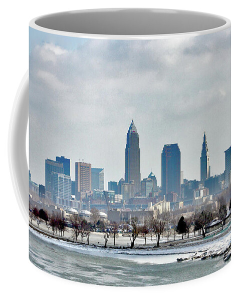 Cleveland Coffee Mug featuring the photograph Cleveland Skyline in Winter by Bruce Patrick Smith