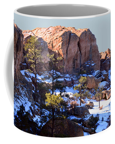 Southwest Landscape Coffee Mug featuring the photograph Cliff at El Malpais by Robert WK Clark