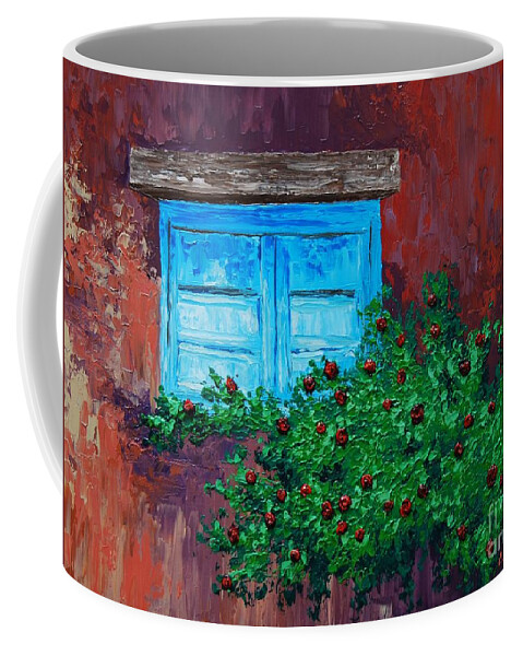 Roses Coffee Mug featuring the painting Climbing Roses by Cheryl Fecht