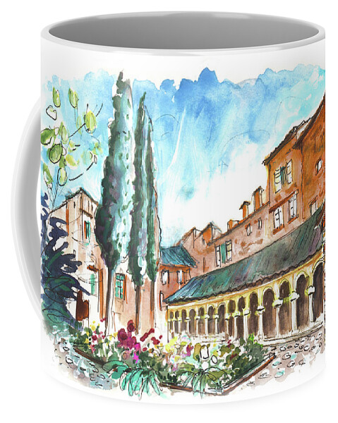 Travel Coffee Mug featuring the painting Cloitre Saint Salvy In Albi by Miki De Goodaboom