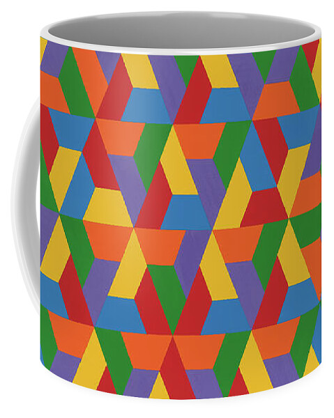 Abstract Coffee Mug featuring the painting Closed Hexagonal Lattice by Janet Hansen
